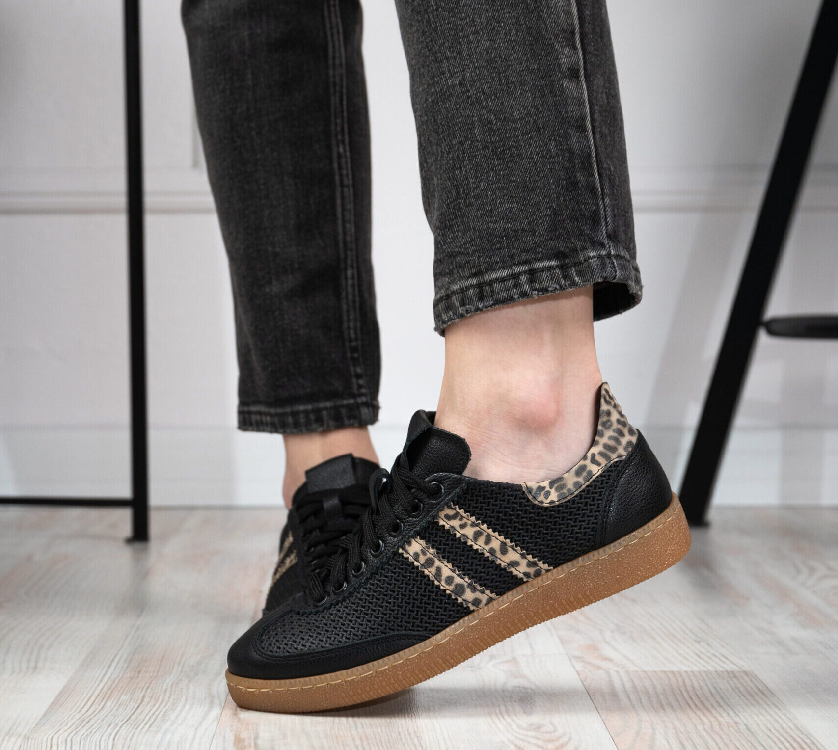 Sneakersy Lucia Bosetti Hailey czarne z panterką