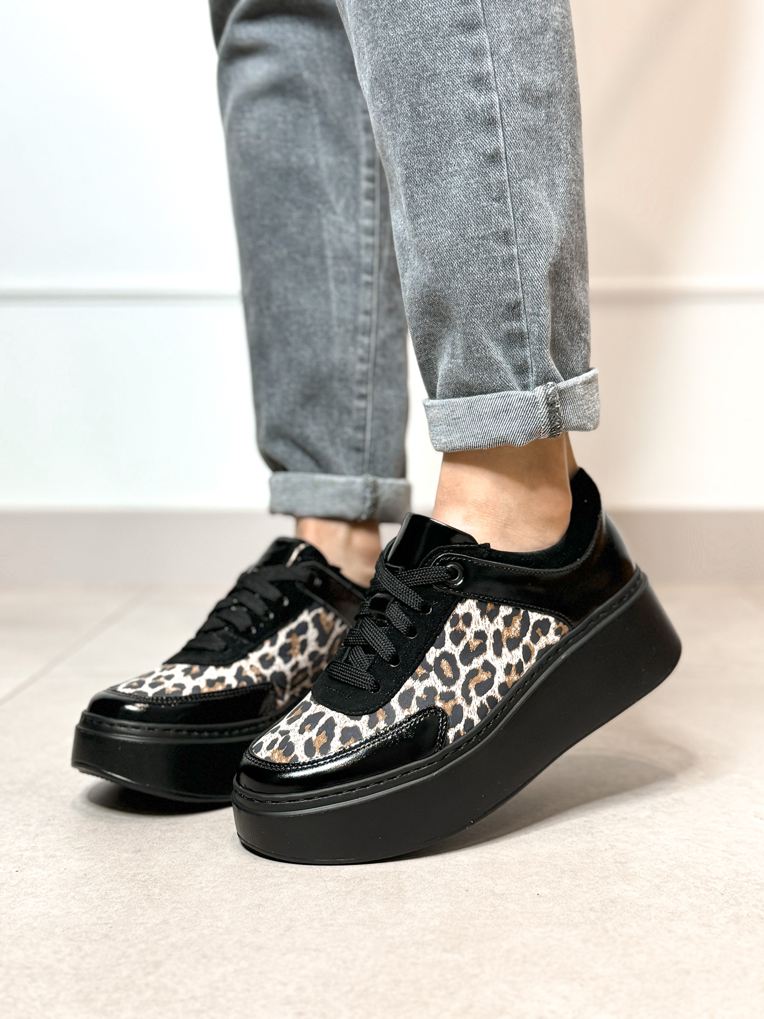 Sneakersy Lucia Bosetti Margo czarne z panterką