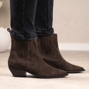 Botki Lucia Bosetti Cabriela brązowe skóra naturalna zamsz