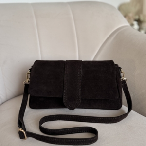 Torebka Ava skóra naturalna brązowa