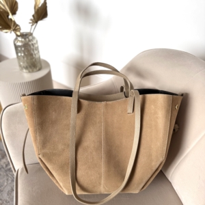 Torebka Noemi skóra naturalna beżowa