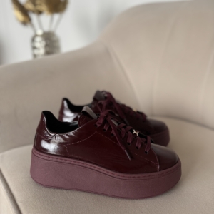 Sneakersy Lucia Bosetti Silvia bordowe lakierowane