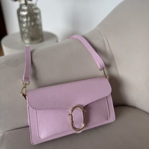 Torebka Lucia skóra naturalna licowa różowa